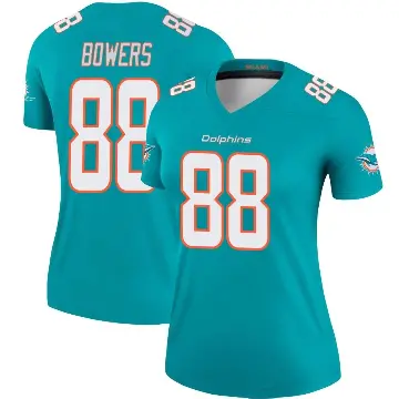 ＃88 Women's Nick Bowers Aqua Legend Miami Dolphins Jersey