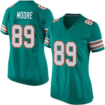 ＃89 Women's Nat Moore Aqua Game Miami Dolphins Alternate Jersey