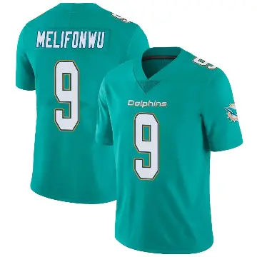 ＃9 Men's Ifeatu Melifonwu Aqua Limited Miami Dolphins Team Color Vapor Untouchable Jersey