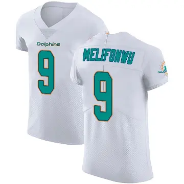 ＃9 Men's Ifeatu Melifonwu White Elite Miami Dolphins Vapor Untouchable Jersey