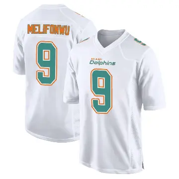 ＃9 Men's Ifeatu Melifonwu White Game Miami Dolphins Fashion Jersey
