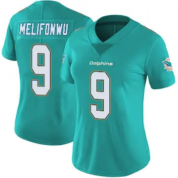 ＃9 Women's Ifeatu Melifonwu Aqua Limited Miami Dolphins Team Color Vapor Untouchable Jersey
