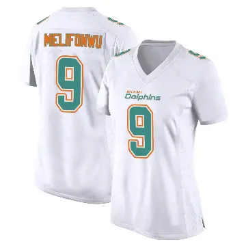 ＃9 Women's Ifeatu Melifonwu White Game Miami Dolphins Fashion Jersey
