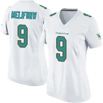 ＃9 Women's Ifeatu Melifonwu White Game Miami Dolphins Jersey