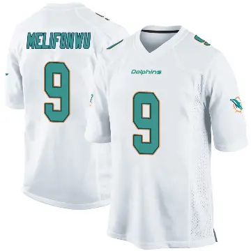 ＃9 Youth Ifeatu Melifonwu White Game Miami Dolphins Jersey