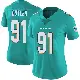 ＃91 Women's Matthew Butler Aqua Limited Miami Dolphins Team Color Vapor Untouchable Jersey