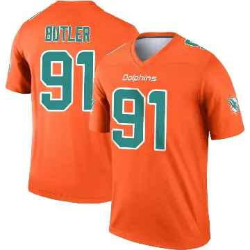 ＃91 Youth Matthew Butler Orange Legend Miami Dolphins Inverted Jersey