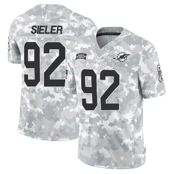 ＃92 Youth Zach Sieler Arctic Camo Limited Miami Dolphins 2024 Salute to Service Jersey