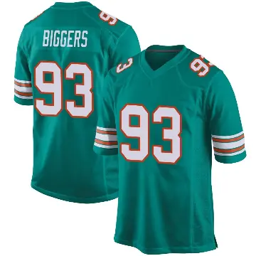 ＃93 Men's Zeek Biggers Aqua Game Miami Dolphins Alternate Jersey