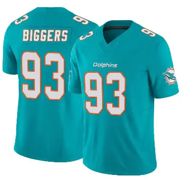 ＃93 Men's Zeek Biggers Aqua Limited Miami Dolphins Vapor F.U.S.E. Jersey