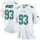 ＃93 Men's Zeek Biggers White Game Miami Dolphins Jersey