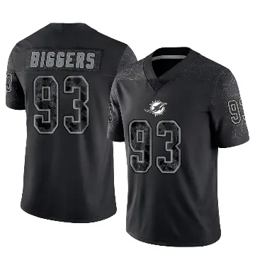 ＃93 Youth Zeek Biggers Black Limited Miami Dolphins Reflective Jersey