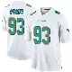 ＃93 Youth Zeek Biggers White Game Miami Dolphins Jersey