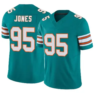 ＃95 Men's Benito Jones Aqua Limited Miami Dolphins Alternate Vapor F.U.S.E. Jersey