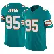 ＃95 Men's Benito Jones Aqua Limited Miami Dolphins Alternate Vapor F.U.S.E. Jersey
