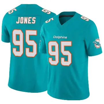 ＃95 Youth Benito Jones Aqua Limited Miami Dolphins Vapor F.U.S.E. Jersey