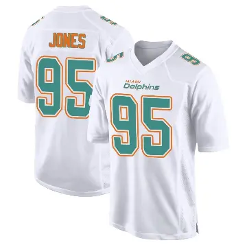 ＃95 Youth Benito Jones White Game Miami Dolphins Fashion Jersey