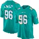 ＃96 Men's Alex Huntley Aqua Game Miami Dolphins Team Color Jersey