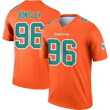 ＃96 Youth Alex Huntley Orange Legend Miami Dolphins Inverted Jersey