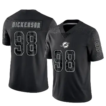 ＃98 Youth Matt Dickerson Black Limited Miami Dolphins Reflective Jersey