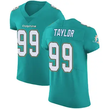 ＃99 Men's Jason Taylor Green Elite Miami Dolphins Aqua Team Color Vapor Untouchable Jersey