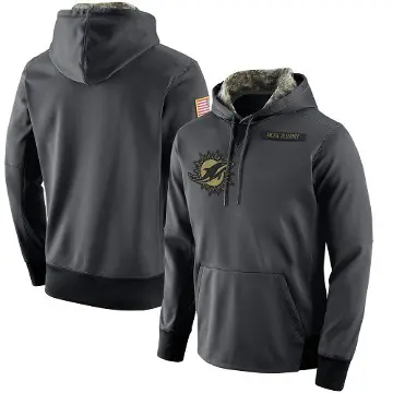 Men's Anthracite Miami Dolphins Salute to Service Player Performance Hoodie