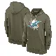 Women's Olive Miami Dolphins 2022 Salute to Service Performance Pullover Hoodie